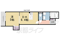 エスペランサ四条西洞院 1DKの間取図画像