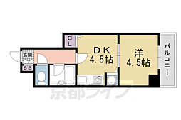 ライオンズマンション五条大宮第2 1DKの間取図画像