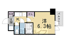 ファステート京都東寺フェイブ 1Kの間取図画像
