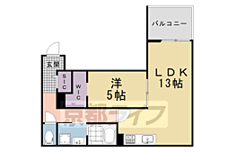 ForestMaison京都北山 WEST 1LDKの間取図画像
