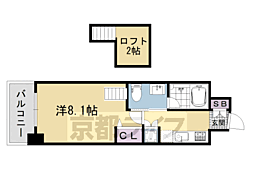 クリスタルグランツ京都高辻 1Kの間取図画像