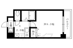 アティ今出川 1Kの間取図画像