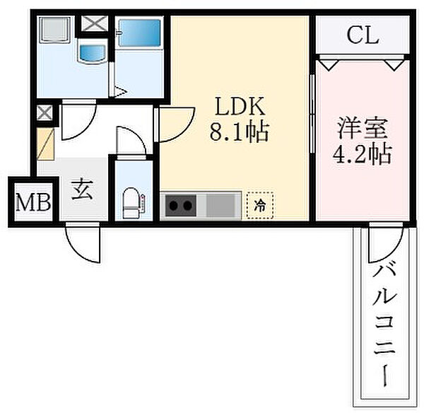 大阪府羽曳野市島泉1丁目(賃貸アパート1LDK・3階・31.79㎡)の写真 その2