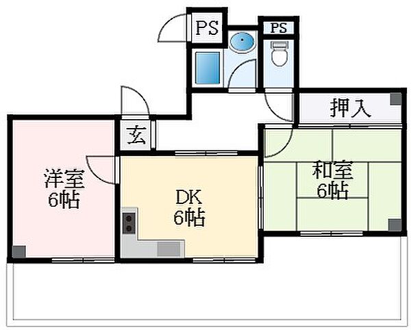 大阪府羽曳野市南恵我之荘8丁目(賃貸マンション2DK・3階・37.13㎡)の写真 その1