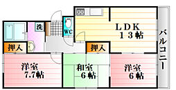 レジデンスS・H 3LDKの間取図画像