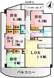 アーバンライフ黒川 4LDKの間取図画像