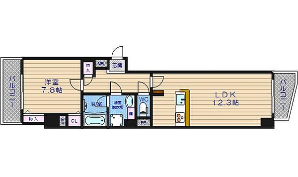 フォレステージュ北堀江 ｜大阪府大阪市西区北堀江1丁目(賃貸マンション1LDK・12階・52.10㎡)の写真 その2