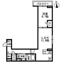 セレスティア豊玉南 1LDKの間取図画像