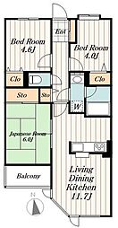 都立家政ガーデンハウス 3LDKの間取図画像
