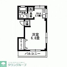 大越ビル ワンルームの間取図画像