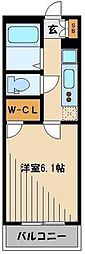 レオパレスオリーブハウス5 1Kの間取図画像