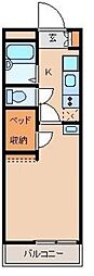 レオパレス13STONE3 1Kの間取図画像