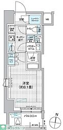 プレミアムフラットひばりヶ丘駅前 1Kの間取図画像