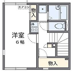 西武池袋線 ひばりヶ丘駅 徒歩21分の賃貸アパート 2階1Kの間取り