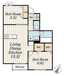Ｍａｉｓｏｎ　Ｎａｋａｍｕｒａｂａｓｈｉ 101 1階2LDKの間取り