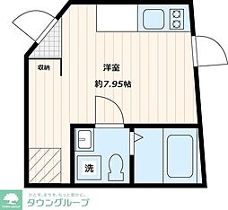 西武池袋線 東長崎駅 徒歩7分の賃貸マンション 1階ワンルームの間取り
