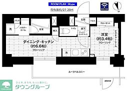 西武池袋線 中村橋駅 徒歩5分の賃貸マンション 4階1DKの間取り