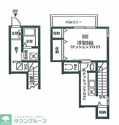 西武池袋線 東長崎駅 徒歩3分の賃貸アパート 2階1Kの間取り