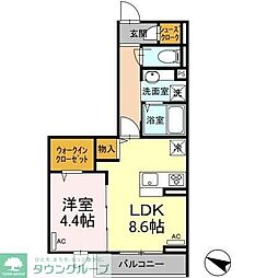 西武池袋線 富士見台駅 徒歩6分の賃貸アパート 3階1LDKの間取り