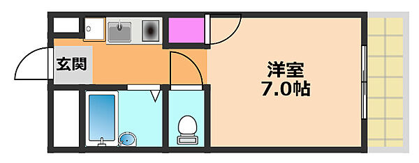 アビタシオン・I ｜大阪府高槻市土室町(賃貸マンション1K・3階・20.06㎡)の写真 その2