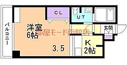 CUBO松陰 1DKの間取図画像