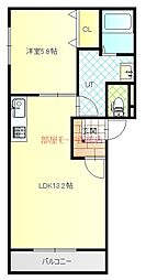 Aoivillage美原 1LDKの間取図画像
