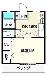 アイリスORIHARA2 1DKの間取図画像