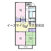 ブルウジュI 203号 ｜ 福岡県久留米市御井町2454-2（賃貸マンション3DK・2階・54.12㎡） その2