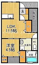 エリコーポII A101号室 ｜ 福岡県久留米市田主丸町朝森383-1（賃貸アパート1LDK・1階・45.00㎡） その2