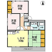 福岡県久留米市小森野2丁目10-6（賃貸アパート3LDK・2階・66.34㎡） その2