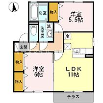 クレセントコートC棟 206号室 ｜ 福岡県八女郡広川町大字吉常438-1（賃貸アパート2LDK・2階・55.45㎡） その2