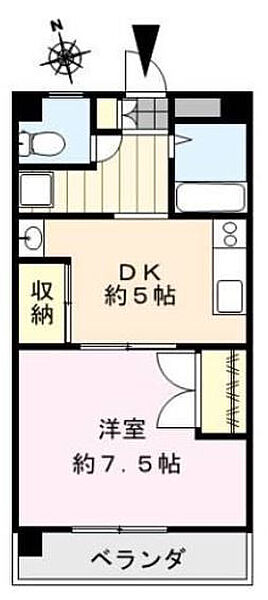 福岡県久留米市小森野5丁目(賃貸マンション1DK・3階・34.00㎡)の写真 その4