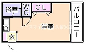 福岡県久留米市野中町90-4（賃貸アパート1R・1階・19.25㎡） その2