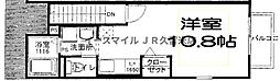 西鉄天神大牟田線 大溝駅 徒歩20分の賃貸アパート 1階ワンルームの間取り