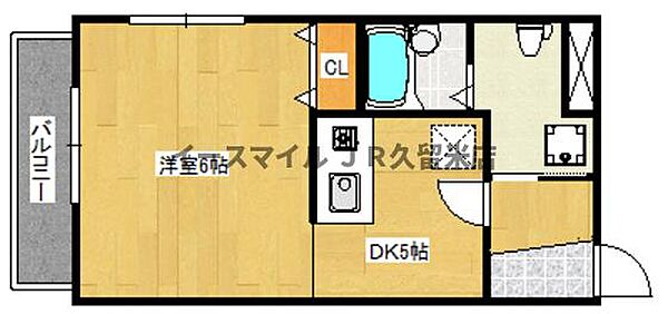 佐賀県鳥栖市江島町(賃貸マンション1DK・1階・24.00㎡)の写真 その2