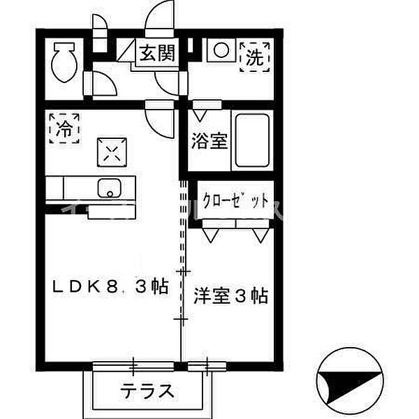 福岡県うきは市吉井町福益(賃貸アパート1LDK・1階・29.25㎡)の写真 その2