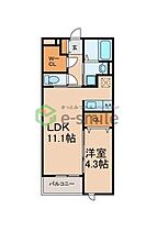 サクスィード久留米西  ｜ 福岡県久留米市梅満町（賃貸マンション1LDK・4階・40.08㎡） その2