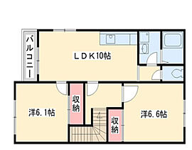 ブロッサム・M 203号 ｜ 福岡県久留米市三潴町草場103-4（賃貸アパート1LDK・1階・56.19㎡） その2