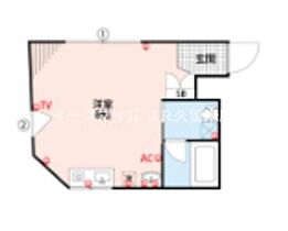 青木ビル  ｜ 福岡県久留米市花畑3丁目6-29（賃貸マンション1R・1階・23.91㎡） その2