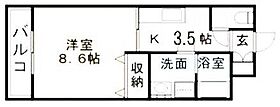 ドムールT sIII  ｜ 福岡県久留米市小森野4丁目4-6（賃貸マンション1K・2階・30.00㎡） その2