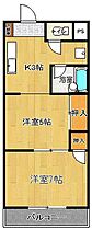 福岡県久留米市御井旗崎3丁目4-9（賃貸アパート2K・2階・35.00㎡） その2