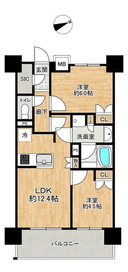 2LDK 間取り