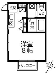 松戸アパートメント ワンルームの間取図画像