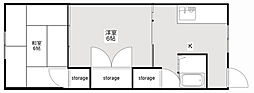 中村ハイツ 2Kの間取図画像