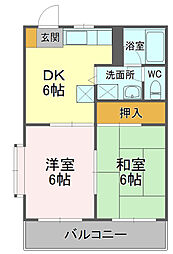 BelleMaisonSENA 2DKの間取図画像