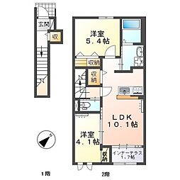 槙の家 2LDKの間取図画像