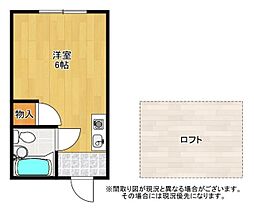 サンサーラかご上 ワンルームの間取図画像