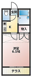 コスタリカ江尻町 1Kの間取図画像