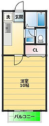 レクエルド古庄B 1Kの間取図画像