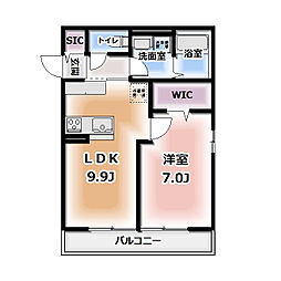 Komorebi Garden中田本町C 1LDKの間取図画像